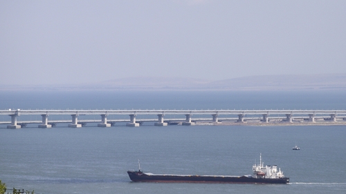 The Crimea Bridge linking Russia to annexed Crimea