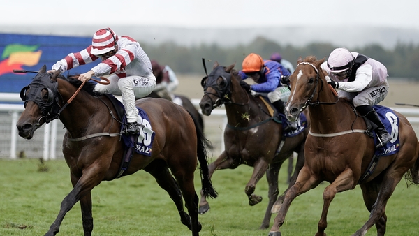 Andrea Atzeni riding Aberama Gold (red/white cap) followed up last weekend's win at York