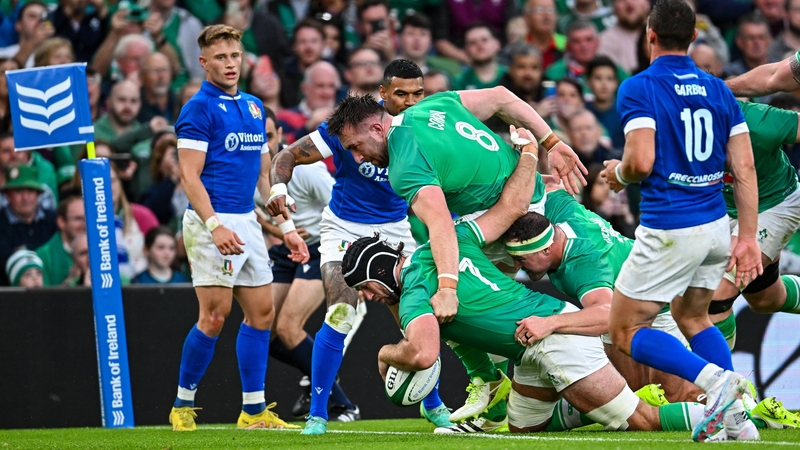 Caelan Doris scored two tries for Ireland
