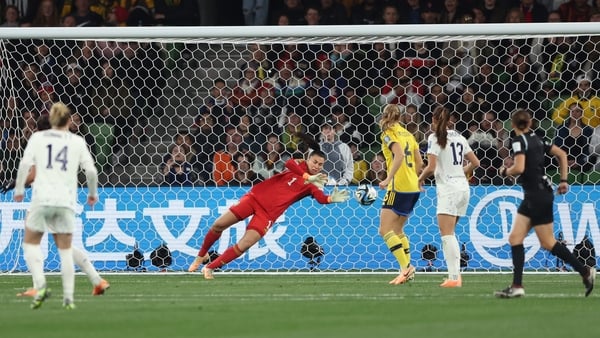 Zecira Musovic with one of the 11 saves she made against the States