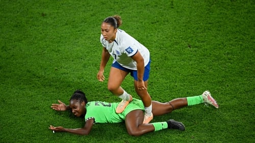 James was red-carded following a VAR review, having been initially shown a yellow card