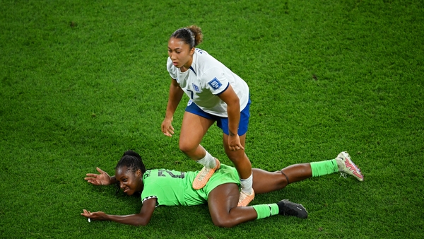 James was red-carded following a VAR review, having been initially shown a yellow card