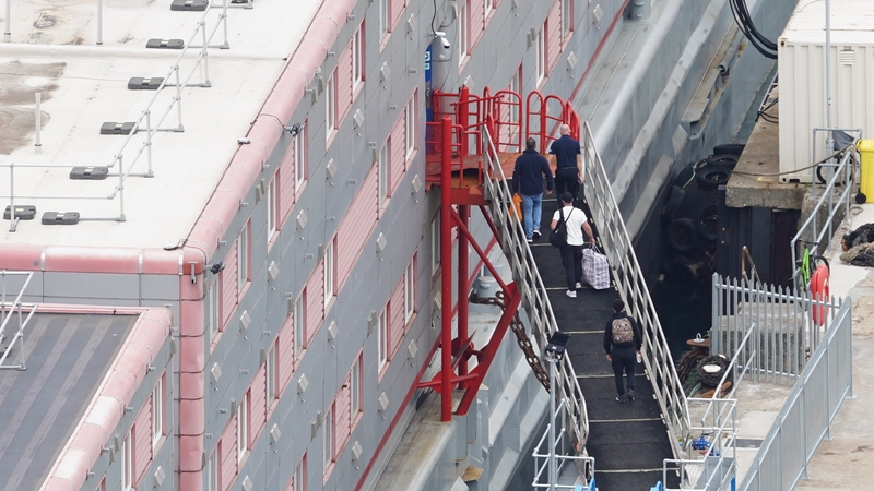 People begin arriving at the accommodation barge