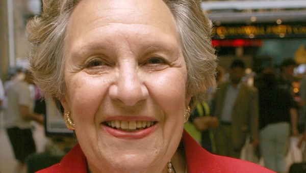 Doreen Mantle during Students Who Help The Aged - Photocall at Kings Cross Station in London. (Photo by Ferdaus Shamim/WireImage)