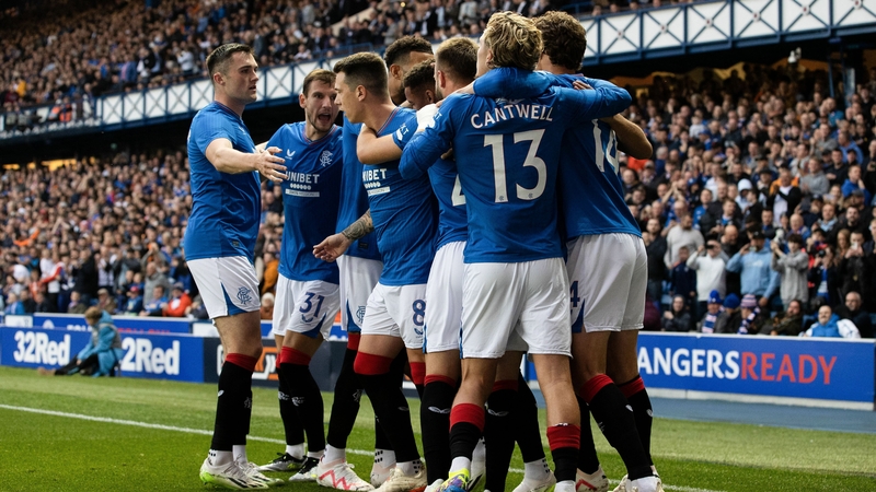 Rangers celebrate their first goal