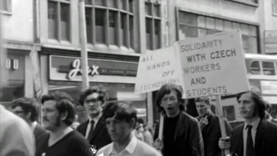 Belfast march in protest against the invasion of Czechoslovakia by the Soviet Union, 1968
