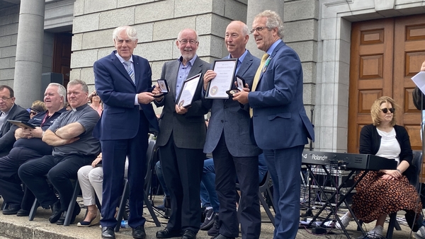 The O'Meara brothers receiving their award in Mullingar