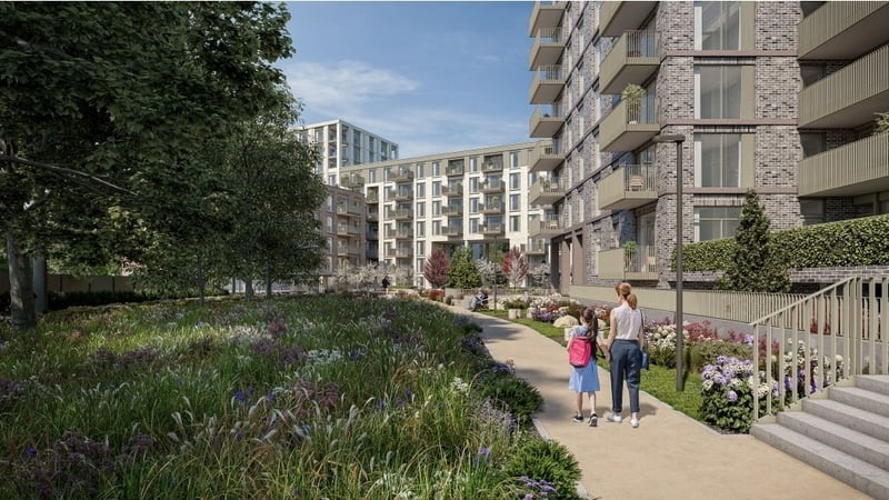 The scheme is to be made up of 87 studios, 227 one bed units, 296 two bed units and 26 three bed units across seven apartment blocks