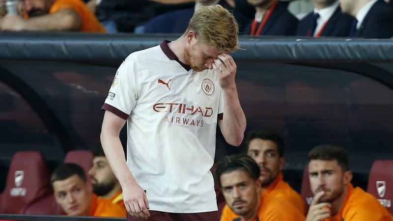 Kevin De Bruyne suffered a hamstring injury