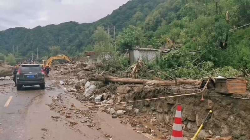 Heavy rainfall led to mudslides in the Xian region of China