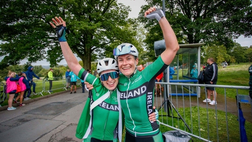 Katie-George Dunlevy and Linda Kelly celebrate