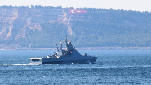 Vasily Bykov pictured in 2019 as it passed through the Dardanelles Strait in Canakkale, Turkey