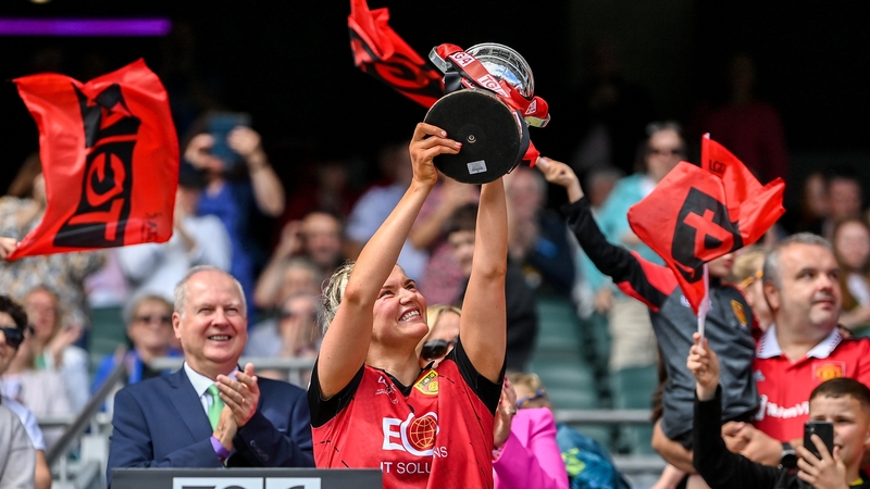 Down captain Meghan Doherty lifts the title