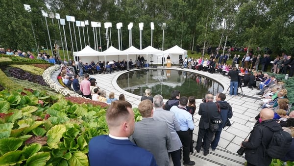 The service today took place in a memorial garden just 200 metres from the scene of the explosion