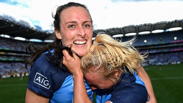 Hannah Tyrrell and Carla Rowe (r) enjoy one of the good days for Dublin