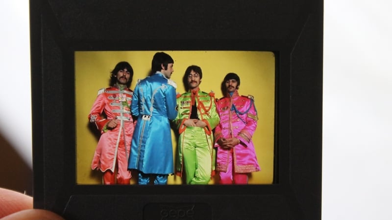 Photo issued by Wessex Auction Rooms of a photo from the album cover shoot for Sgt Pepper's Lonely Hearts Club Band, part of a press pack for an unreleased Beatles album, Sessions, which is being sold by the auction house this week