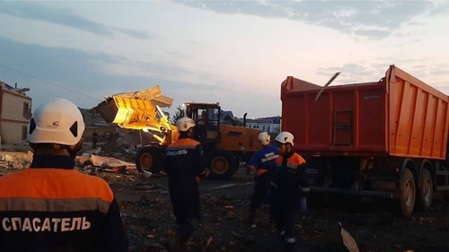 Government ministries said 35 people had died and 80 had been injured (Credit: Russian Ministry of Emergency Situations)