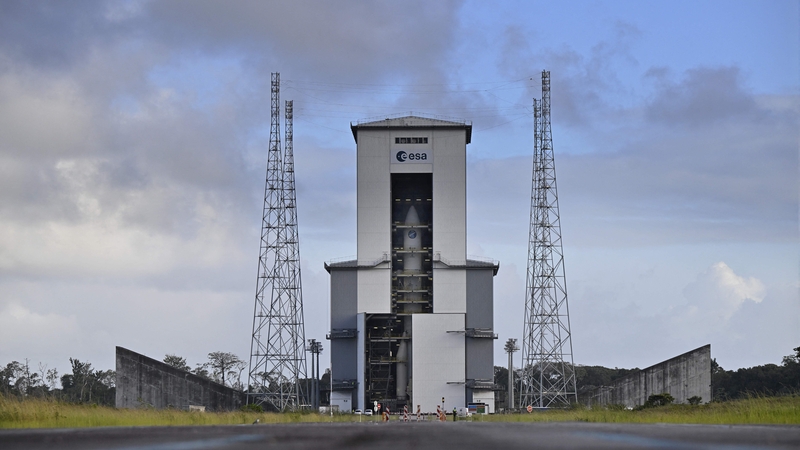 A testing replica of the Ariane 6 space launch system in French Guiana