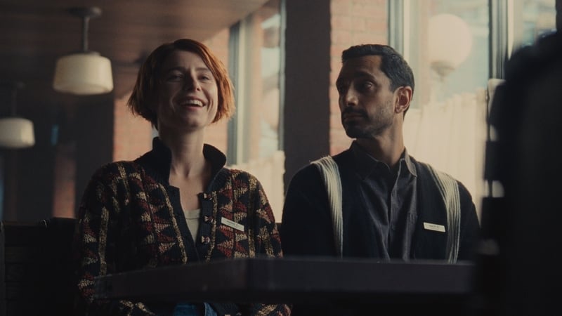 Jessie Buckley as Anna and Riz Ahmed as Amir in Fingernails