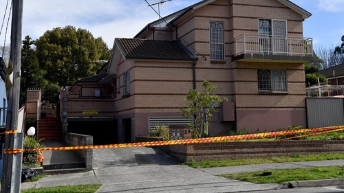 The home, in the south of Sydney cordoned off with toxic warning tape