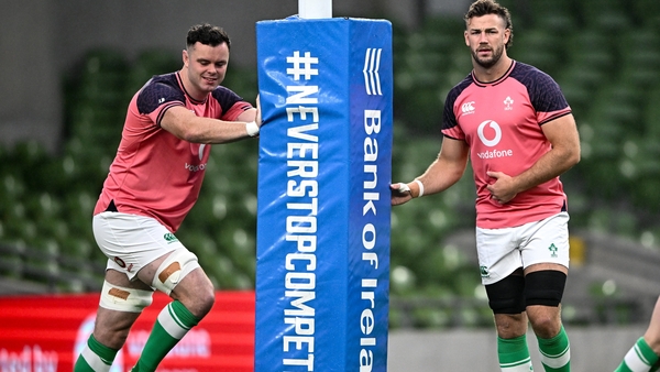 James Ryan (l) and Caelan Doris at the captain's run on Friday