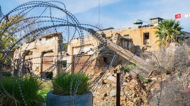 Barbed wire along the UN buffer zone in Cyprus