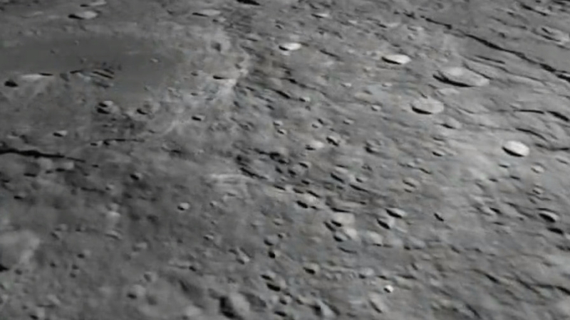 The images show a close-up of craters (Pic: Indian Space Research Organisation)