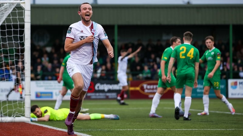 Kyle Robinson of Drogheda United celebrates after scoring