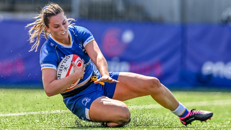 Leah Tarpey slides in for Leinster's sixth try