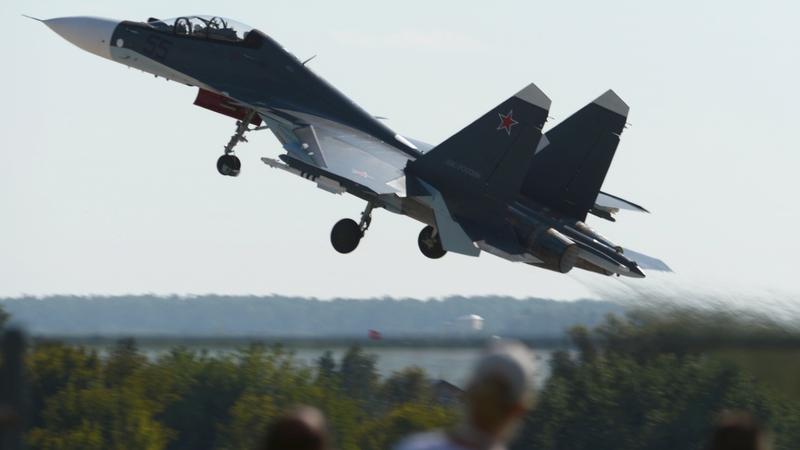 Russia said one of its Sukhoi Su-30sm jets destroyed a Ukrainian "reconnaissance boat" (File pic)