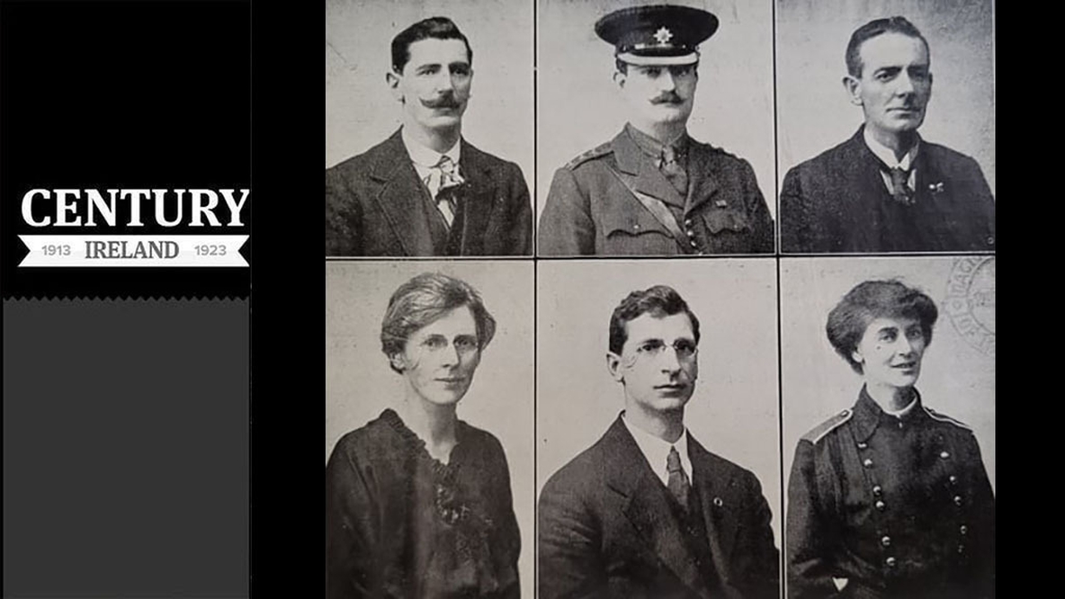 Some of the candidates elected - top, l t r: Dan McCarthy, Capt. Redmond, Sean Milroy bottom - Mrs Cathal Brugha, Eamon de Valera, Countess Markievicz
Photo: Irish Life, September 1923
Election '23 - Photo: Irish Life, September 1923