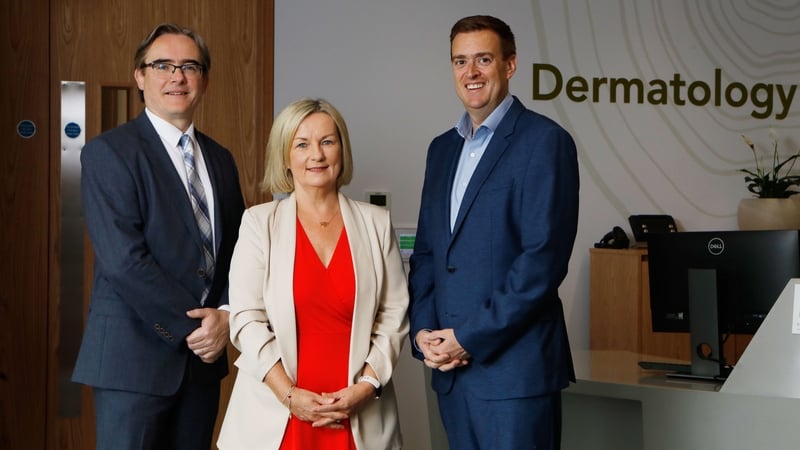 Dr Rupert Barry, Consultant Dermatologist and Clinical Lead for Dermatology, Michele Tait, COO of Vhi Health and Wellbeing and Eoin O'Reilly, CEO of AllView Healthcare