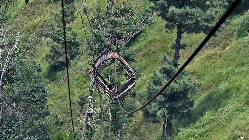 A view of the chairlift cable in the remote Allai valley