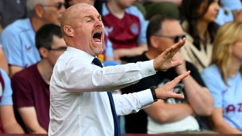 Sean Dyche barks instructions at his charges at Villa Park