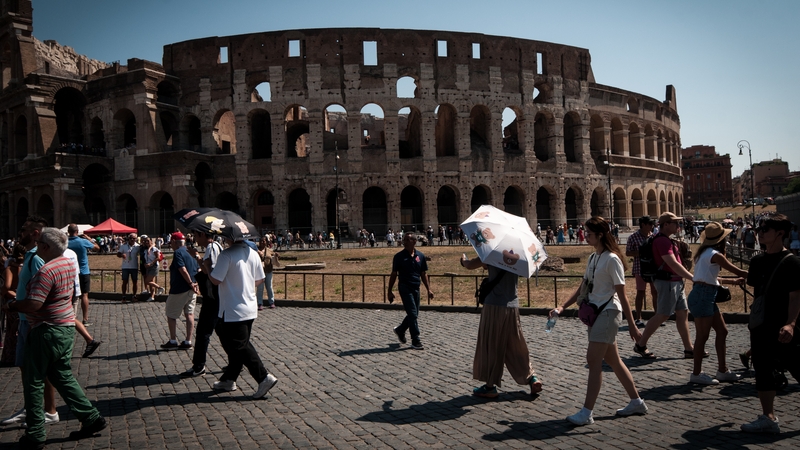 The green areas around the Colosseum will continued to be cleaned next week, Rome's city government said