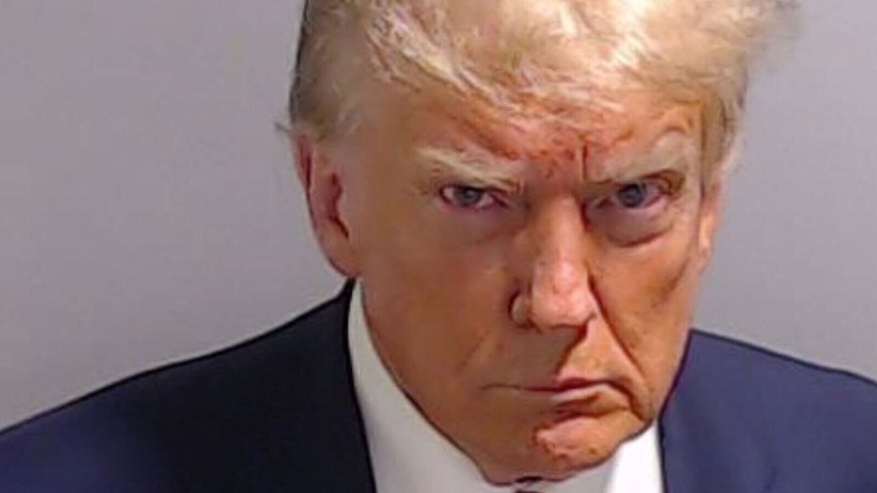 Former U.S. President Donald Trump poses for his booking photo at the Fulton County Jail on August 24, 2023 in Atlanta, Georgia, United States. Photo: Fulton County Sheriff's Office handout/Anadolu Agency via Getty Images