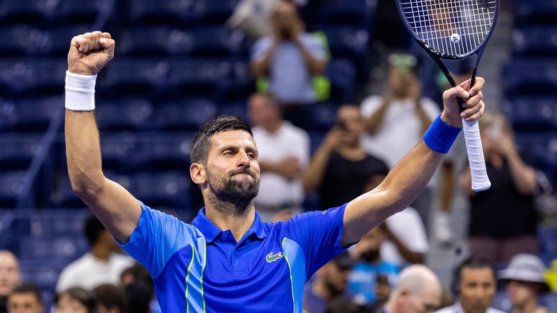 Novak Djokovic celebrates