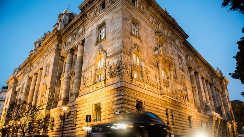 The Hungarian central bank, also known as Magyar Nemzeti Bank, in Budapest