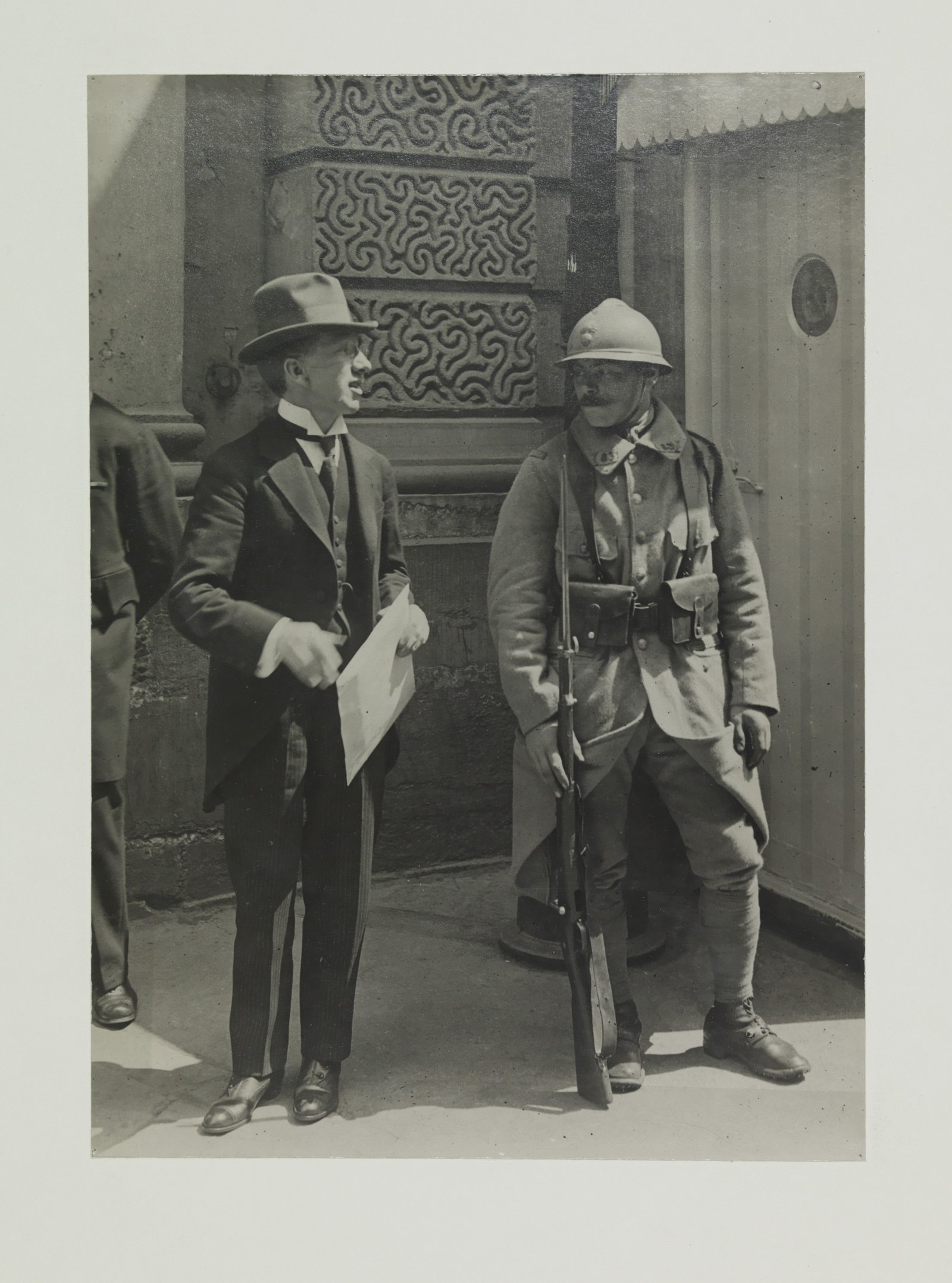 Sean T O'Kelly outside the Paris peace talks, 1919 (Credit: HE-EW-320_v2 © National Museum of Ireland)