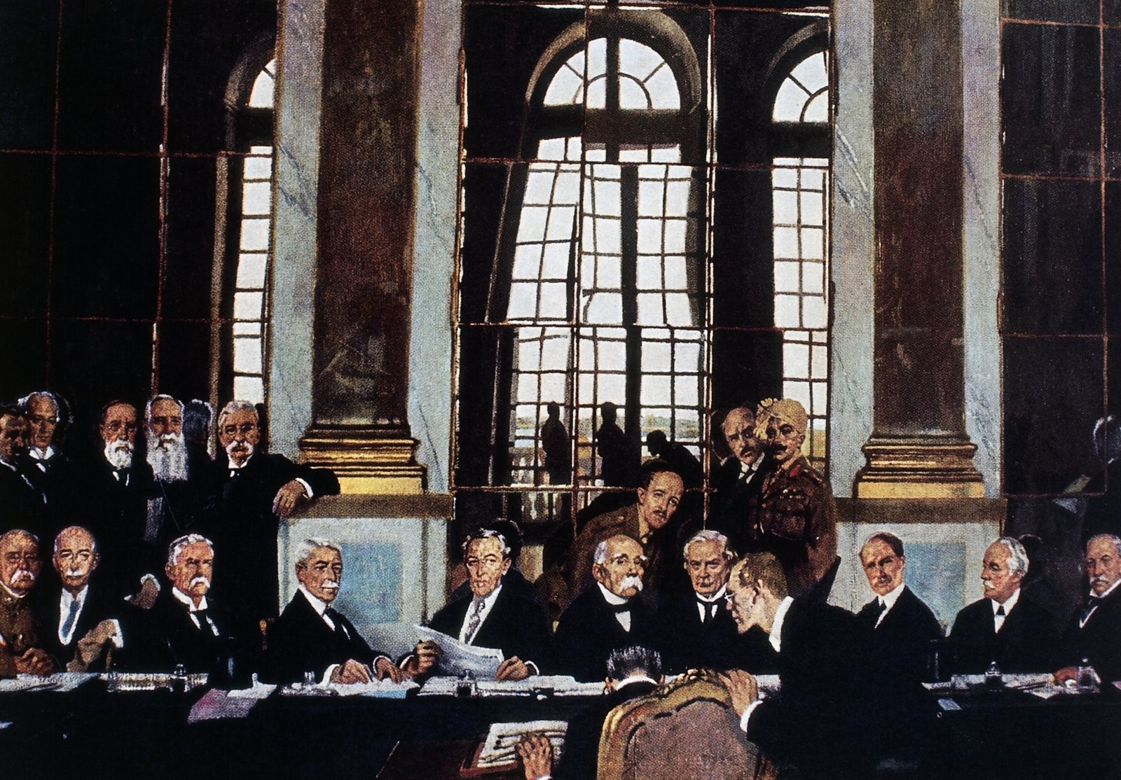 The signing of the Treaty of Versailles, Paris 1920 (Credit: Getty Images)