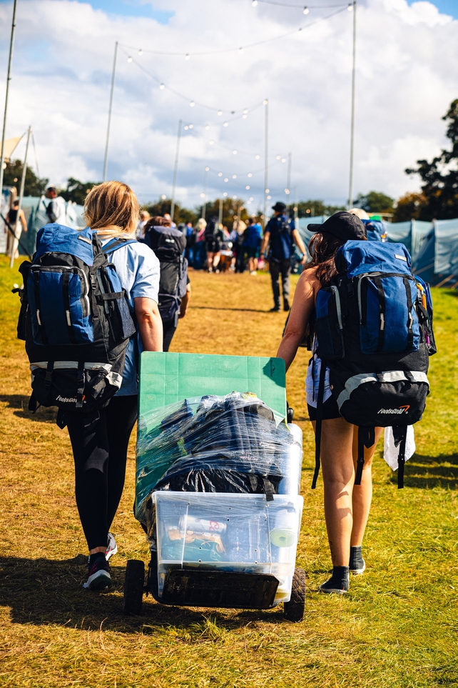 Carts and trolleys assisted many campers on the trek to the campsite Photo: Electric Picnic