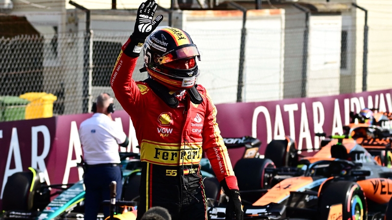 Carlos Sainz will start on pole for Sunday's Grand Prix at Monza