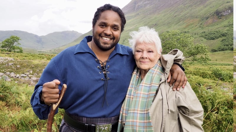 Judi Dench with Hamza Yassin on Sunday's Countryfile