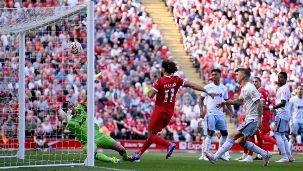 Mo Salah with Liverpool's third