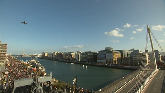 The Airbus A380 takes part in FlightFest in Dublin City Centre, 2013