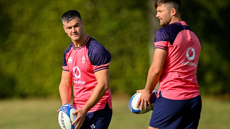 Johnny Sexton (left) is set to return to action on Saturday