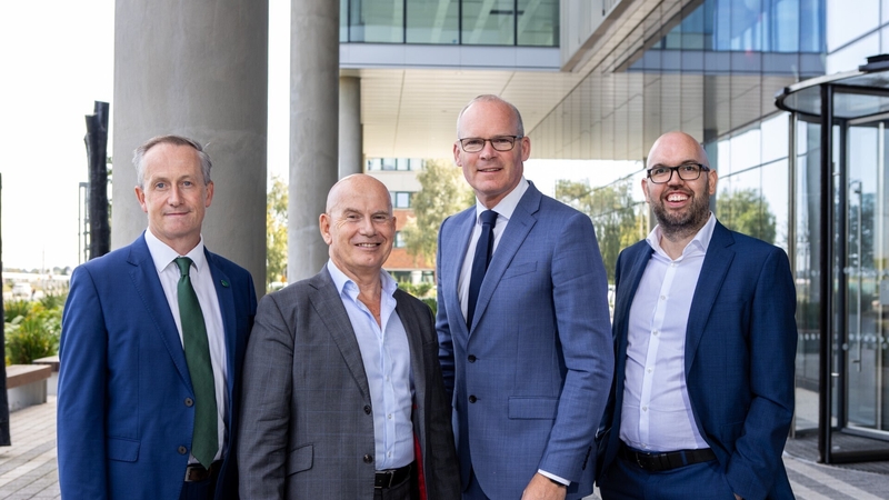 (L-R) Leo Clancy, Ian Brown, Simon Coveney and Patrick McHale