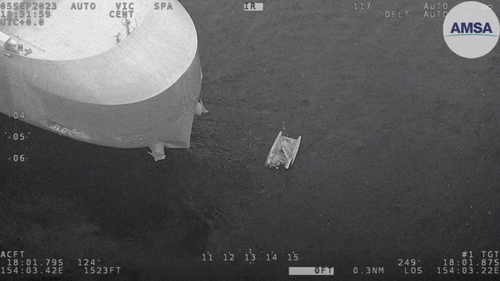 The sailors were picked up by a cargo vessel