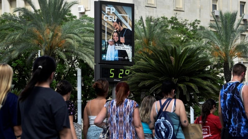 The temperature in Seville, Spain reached 52 degrees Celsius in July