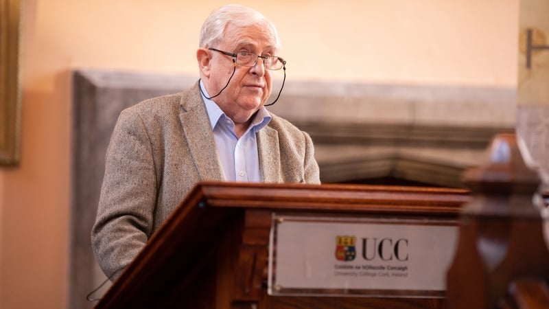 The late Professor Dermot Keogh speaking in 2020 (Photo By Tomas Tyner, UCC)